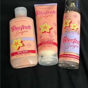 Bath and Body Works Starfruit Sangria 3 piece Body Care Set NWT. Never used.